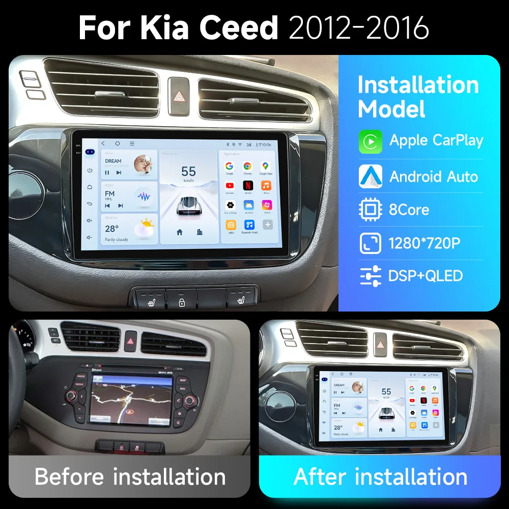 

Автомагнитола JIUYIN 2 din Android Auto 2K для KIA CEED JD Cee'd 2012-2016, Carplay, автомобильная мультимедийная система, GPS-навигация, 2din, авторадио, Wi-Fi