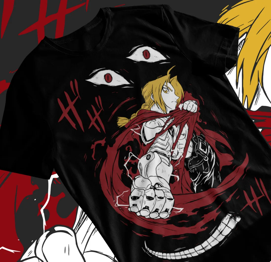 

Edward Elric T-Shirt Fullmetal Alchemist Brotherhood Fma Alphonse Soft Tee