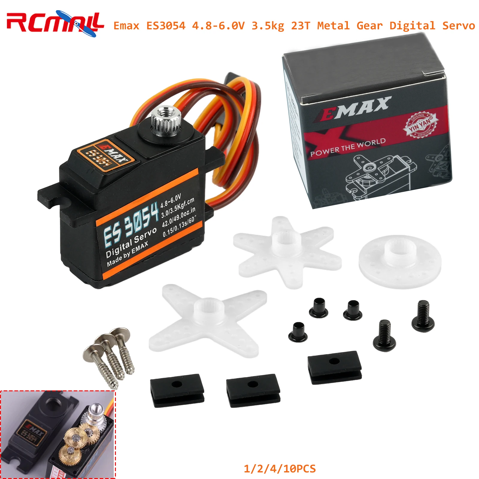 

Emax ES3054 4,8-6,0 В 3,5 кг 23T цифровой сервопривод с металлической шестерней JR Plug 17 г микро сервопривод для RC FPV самолета с неподвижным крылом вертолета