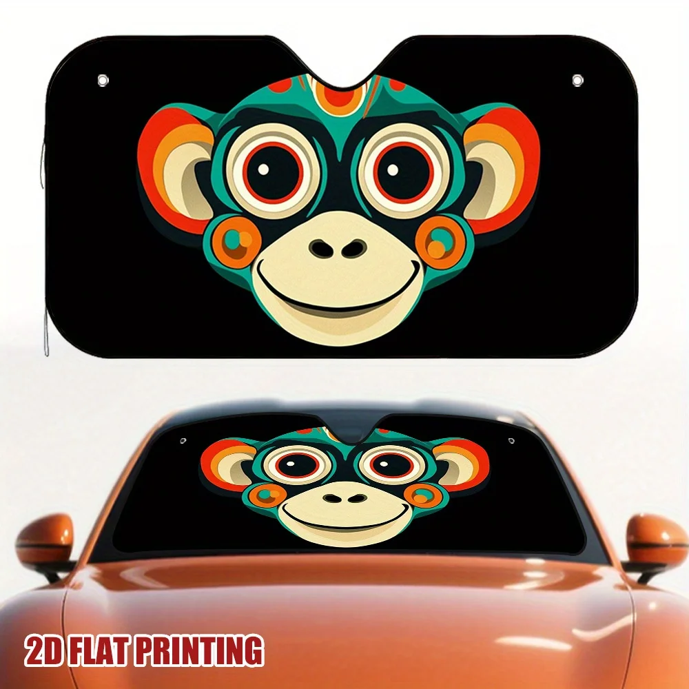 1pc Colorful Monkey Face Car Sun Visor - Fit For All Drivers, Durable & Stylish Design, Reduces Eye Strain & Improves Driving Co