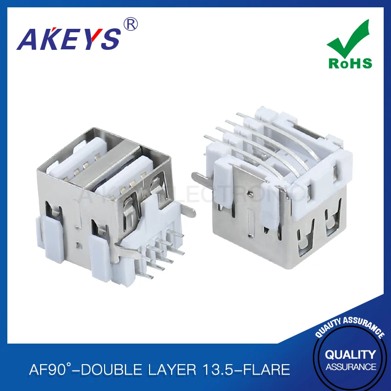 AF90°- Double 13.5- Flat Spring - Straight Edge -4 Straight pin/Straight Pin - White glue - Iron case connector