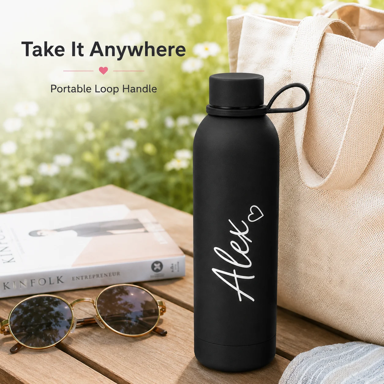 Personalized Custom Name Pattern Water Bottle Stainless Steel Vacuum Insulated Flask Portable Travel Thermos Engraved Gifts view 6
