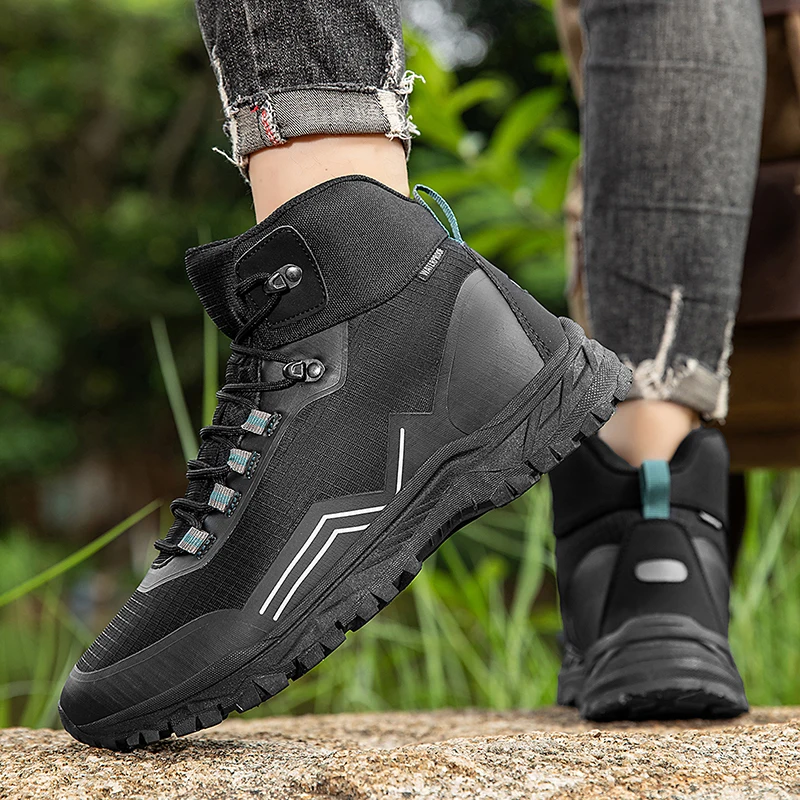 Botas de senderismo al aire libre Unisex para hombres y mujeres, zapatillas de Trekking de alta calidad, zapatos de plataforma para caminar para hombres, zapatos deportivos antideslizantes para mujeres