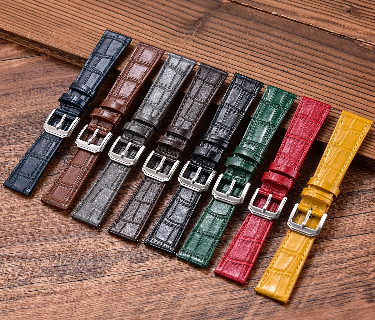 16/18/19/20/21/22mm Quality Leather Watch Bands Slub Pattern Leather Strap Universal Watchbands Accessories for Men Women Bands