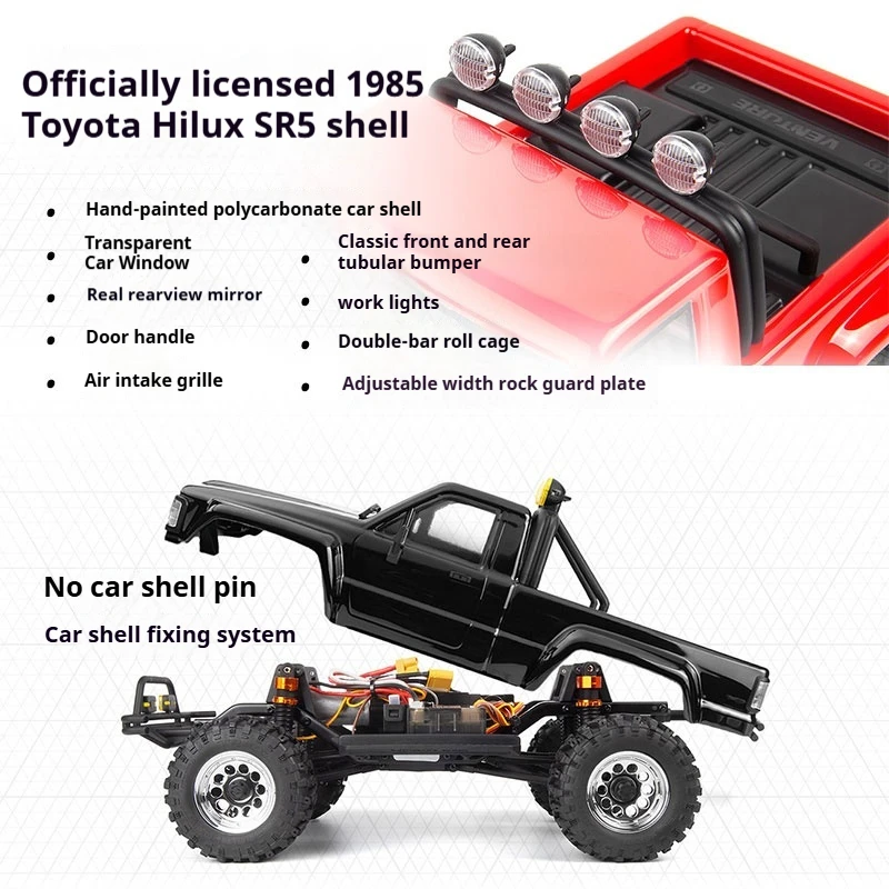 Hpi Venture 2,4g simulación sin escobillas de Control remoto a escala completa 1:18hailux Sr5 tracción en las cuatro ruedas modelo de vehículo de escalada todoterreno