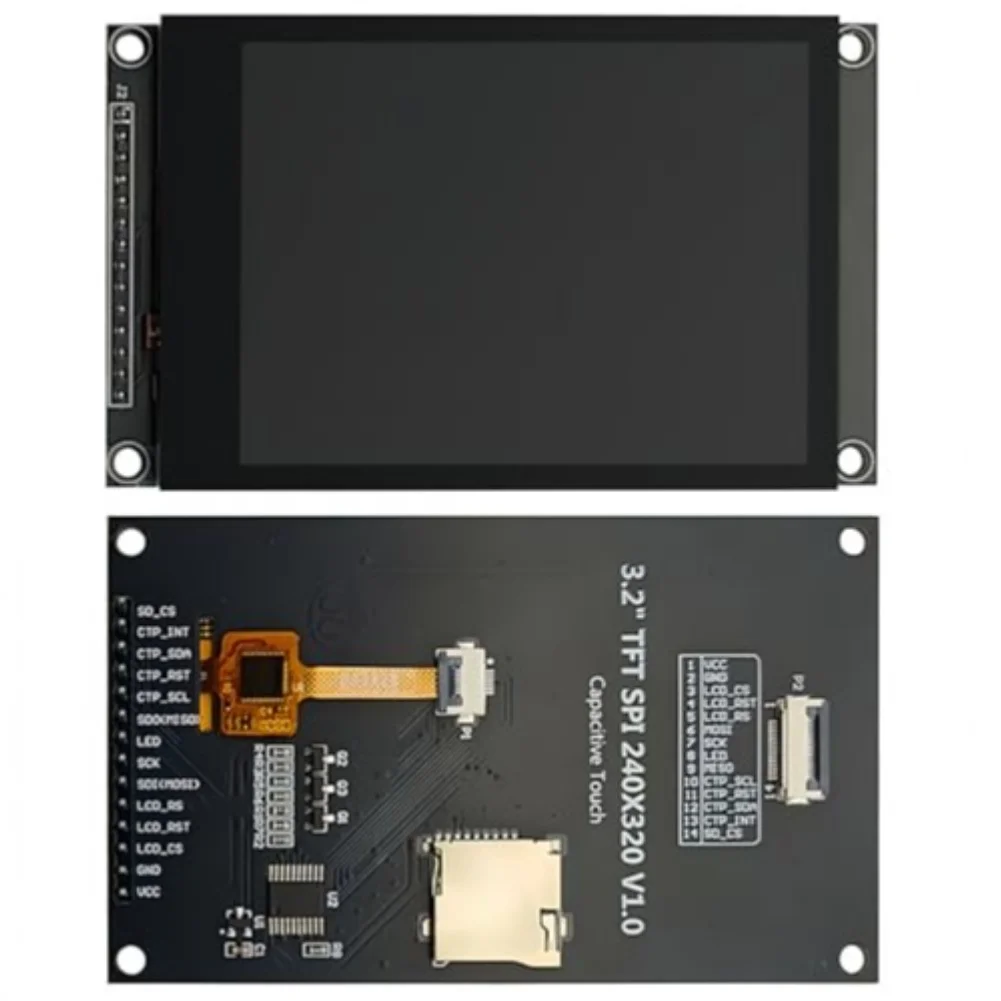 3.2 IPS Serial 240X320 Capacitive Display Panel FT6336U Touch Display Module TF Card Slot Expandable Storage 65K Colors
