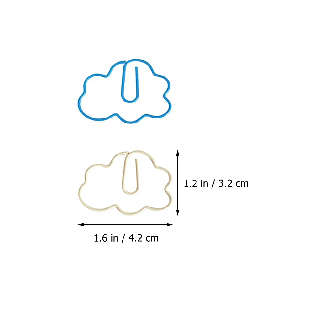 30PCS Cartoon Bookmark Paper Clips Cloud Shaped PVC Soft Rubber Clip Office Supplies High Durability Practical Decorative Bills
