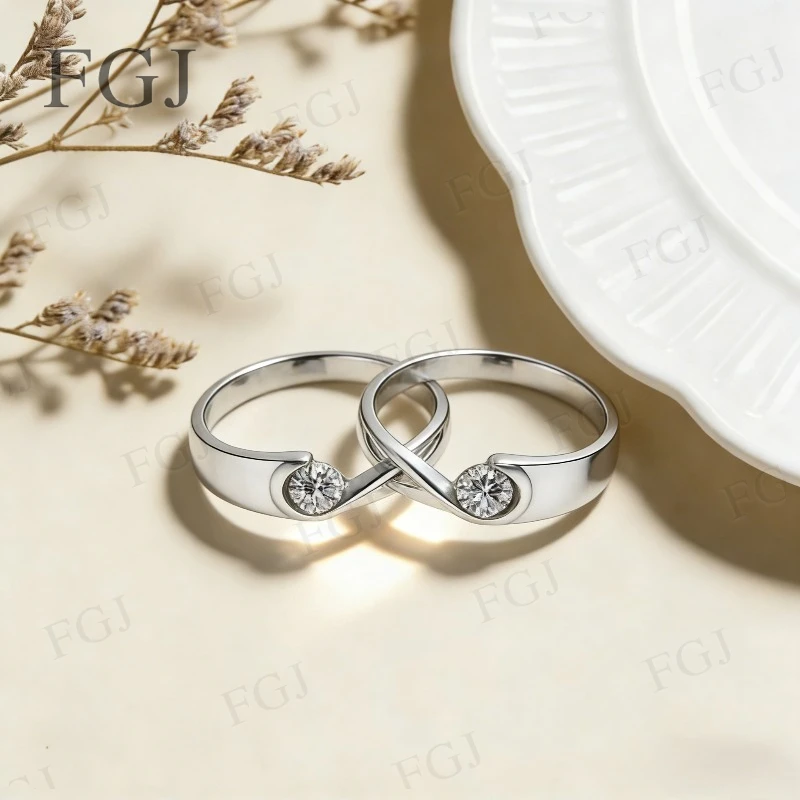 

Кольца из стерлингового серебра 925 пробы, цвет D, кольца с муассанитом, 100% настоящее серебро, кольцо для свадебной вечеринки, ювелирные изделия на годовщину свадьбы, подарки