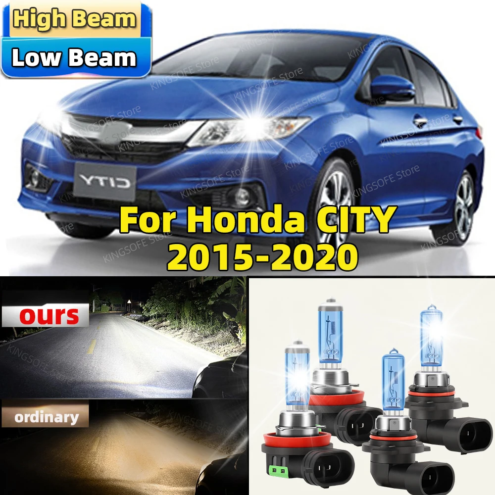 

4Pcs Car Headlight HB3 H11 High Low Beam 100W Halogen Canbus 6500K For Honda CITY 2015 2016 2017 2018 2019 2020 Front Bulbs