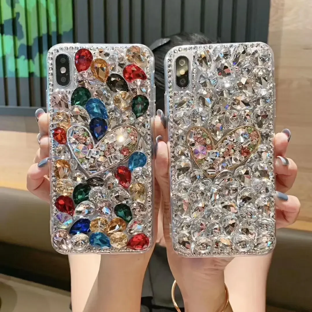 

Luxury Bling Crystal Color Gem Rhinestone Case for iPhone, Soft Clear Cover for iPhone16 14, 15, 13, 12, 11 Pro Max, XS, 15MAX,