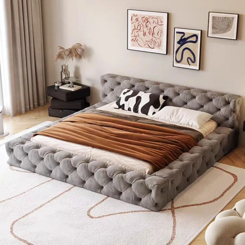 

Europian Minimalist Bed Aesthetic Luxury King Size Children Bed Modern Sleeping Cama Elastica Pula Pula Home Accessories