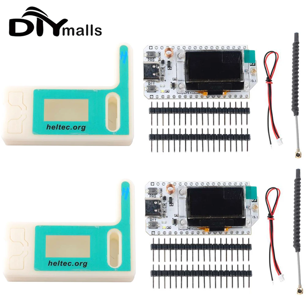 

1/2 sets WiFi LoRa 32 V3 SX1276 ESP32 Development Board BT WIFI Kit 0.96 Inch WiFi LoRa OLED Display + 824-960MHz Antenna Case