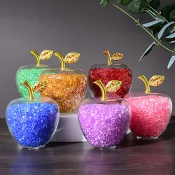1PC Amazing Love Gifts Hollow Glass Apple Full Fill with Color Crystal Rhinestone Figurines Home Decoration Accessories