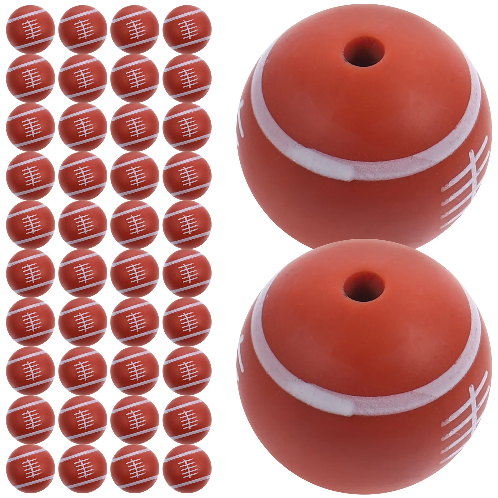 

50pcs Beads Jewelry Accessories 15mm Sports Ball Spacer Silica Gel DIY Craft for Bracelet Necklace Making Projects