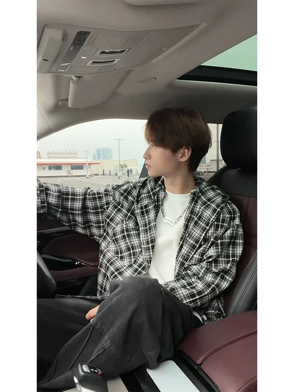 

Мужская осенняя толстовка в стиле ретро с длинным рукавом, свободного кроя, в клетку, в стиле колледж, повседневная, универсальная, из полиэстера и хлопка...