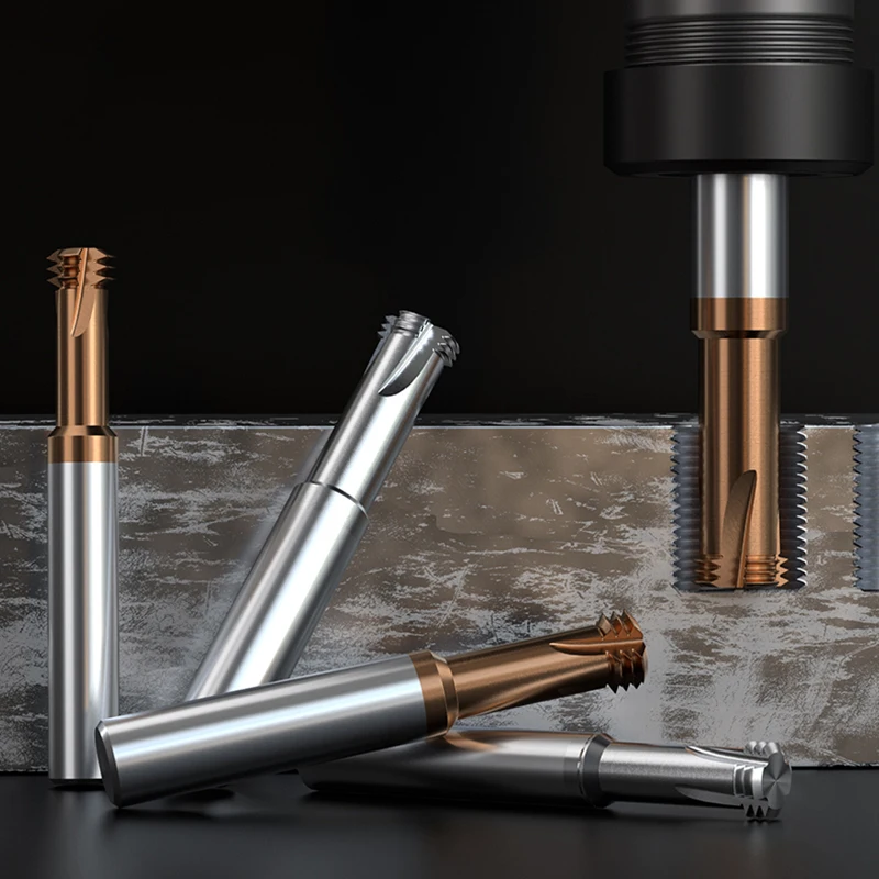 M1~M24 3 Thread Milling Cutter 3-Flute 4-Flute Integral Tungsten Carbide End Milling Cutter for Steel and Aluminum
