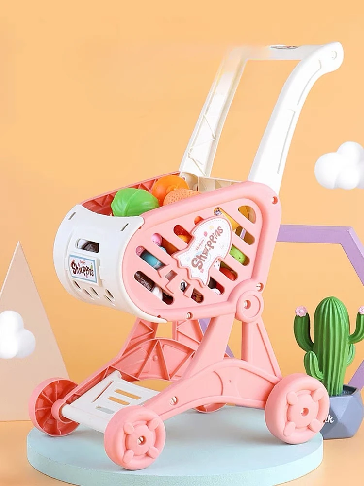 Children's simulation supermarket shopping cart, baby's house, kitchen storage cart, toys