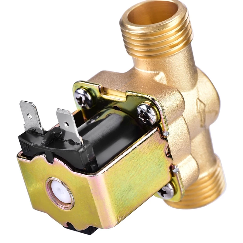 AC220V Integratie Kraan Solenoid voor Klep 2-Poort Normaal Gesloten Messing Waterinlaat Flow Control Schakelaar G1/2"