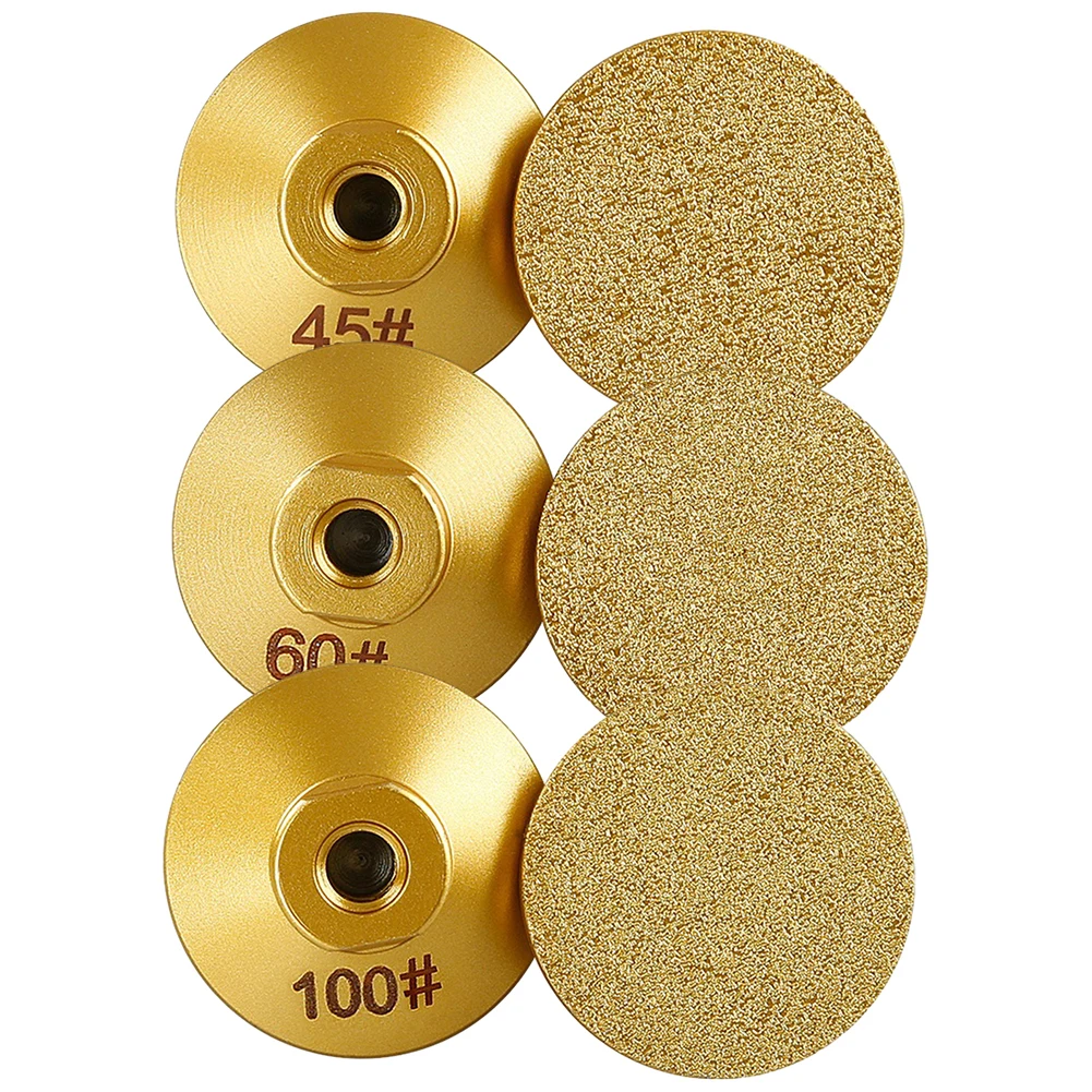 For M10 Thread 50mm Brazed For Diamond Grinding Wheel 3PCS Gold Edge Profile Router Bit For Marble For Granite Quartz Concrete
