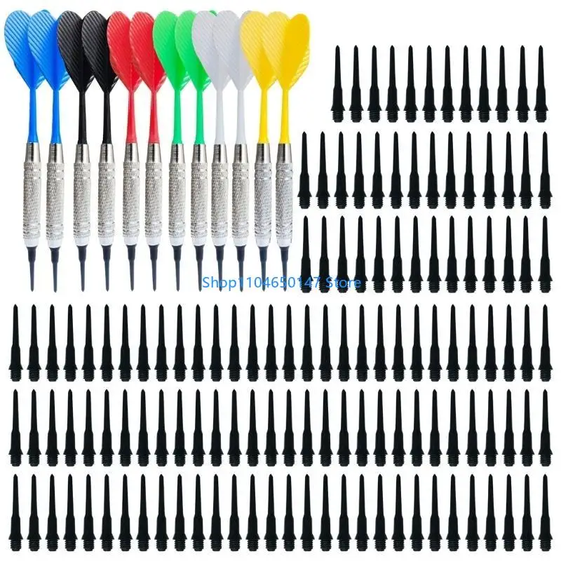 

12Pcs Soft Tip Darts with 100pcs Darts Tip Simple Indoor Plastic Tip Darts