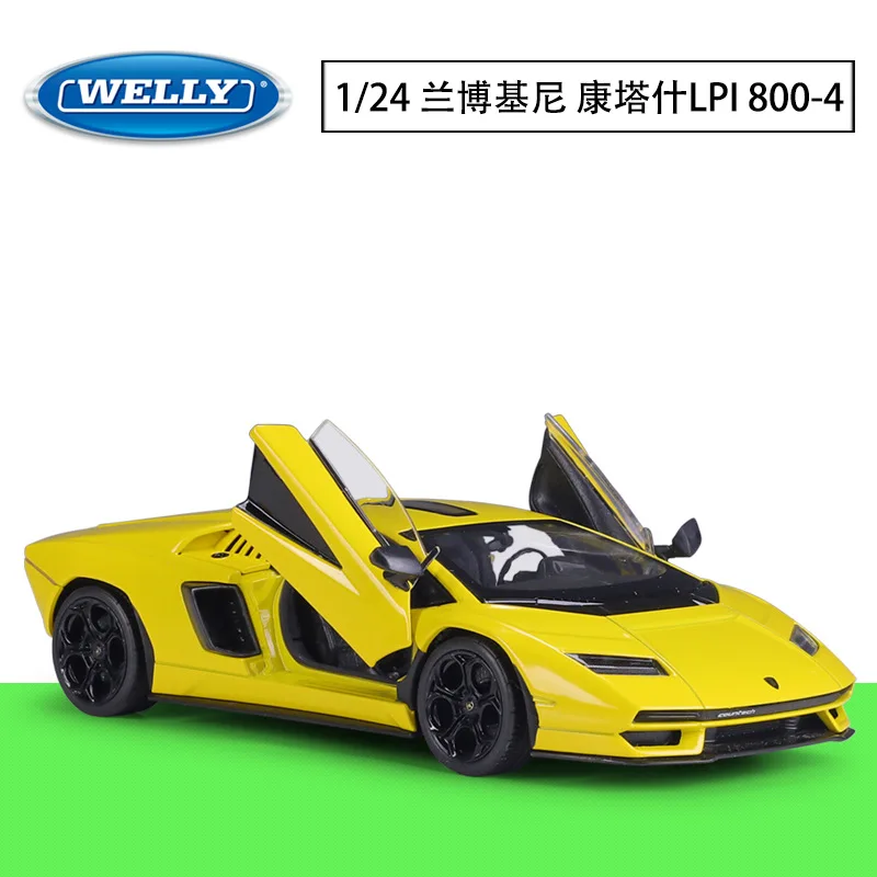 WELLY 1:24Lamborghini Countach LPI800-4 Sports Car Models Diecast Metal Simulation Alloy Toys Car Model Collection Decoration