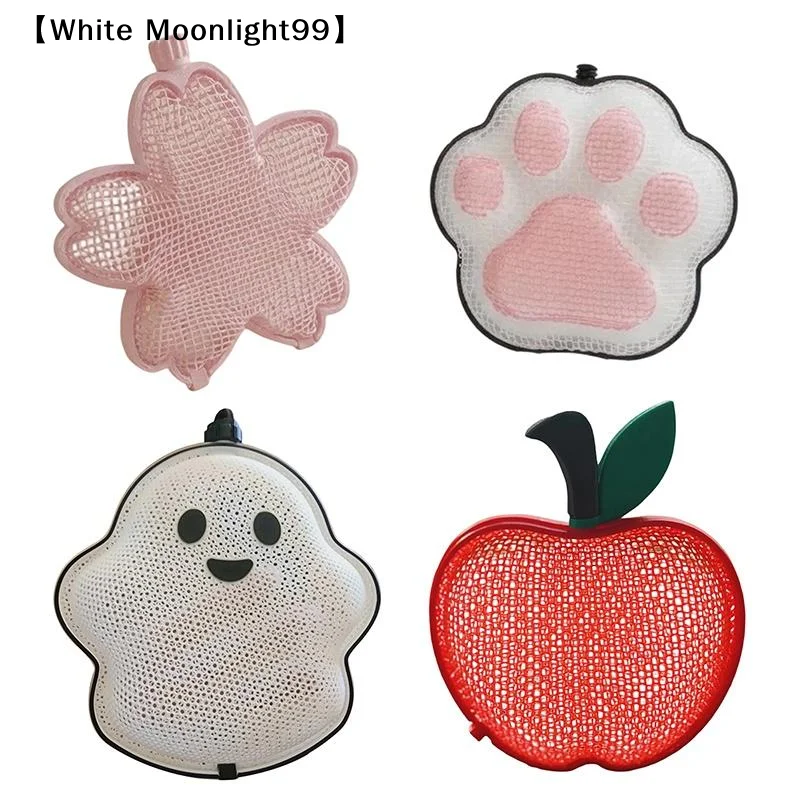 Animal Cute Shaped Mesh Storage Bag With Hanging And Breathable Design Perfect For Storing Small Toys Hair Clips〔White〕