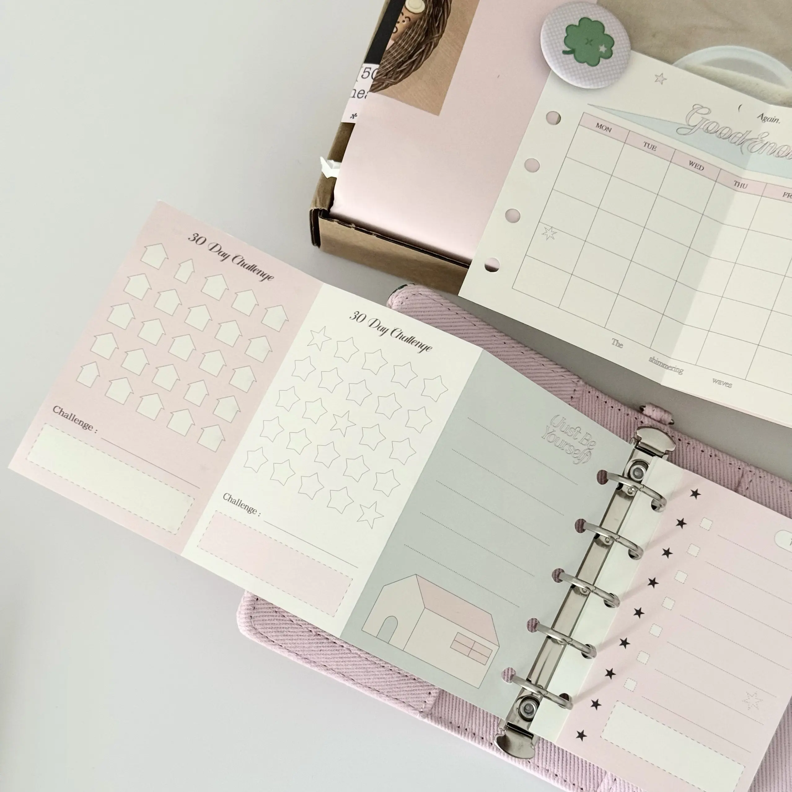 12 Sheets A7 M5 Refill Paper Tri-fold Planner Insert Hole Punched Pages for Ring Binder Habit Tracker & To-Do List Refill view 6