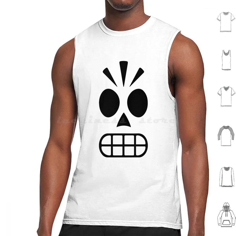 Grim Fandango 2 Tank Tops Print Cotton Grim Fandango Monkey Island Sam Max Day Tentacle Lucas Art Retrogame Game Pc Game