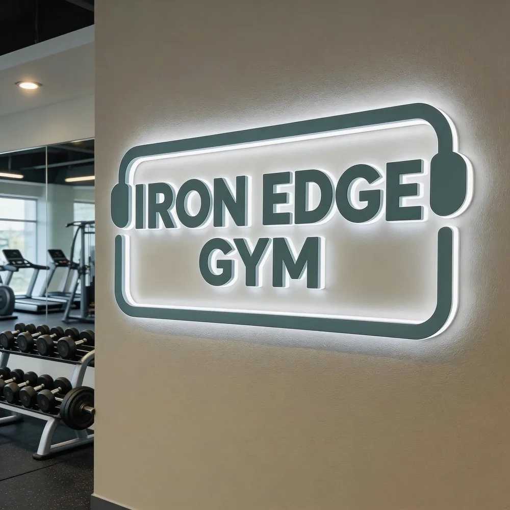 Custom Fitness Center Sign Illuminated Backlit Logo 3D Metal Letters, Outdoor Indoor Business Signboard for Gym & Workout Studio
