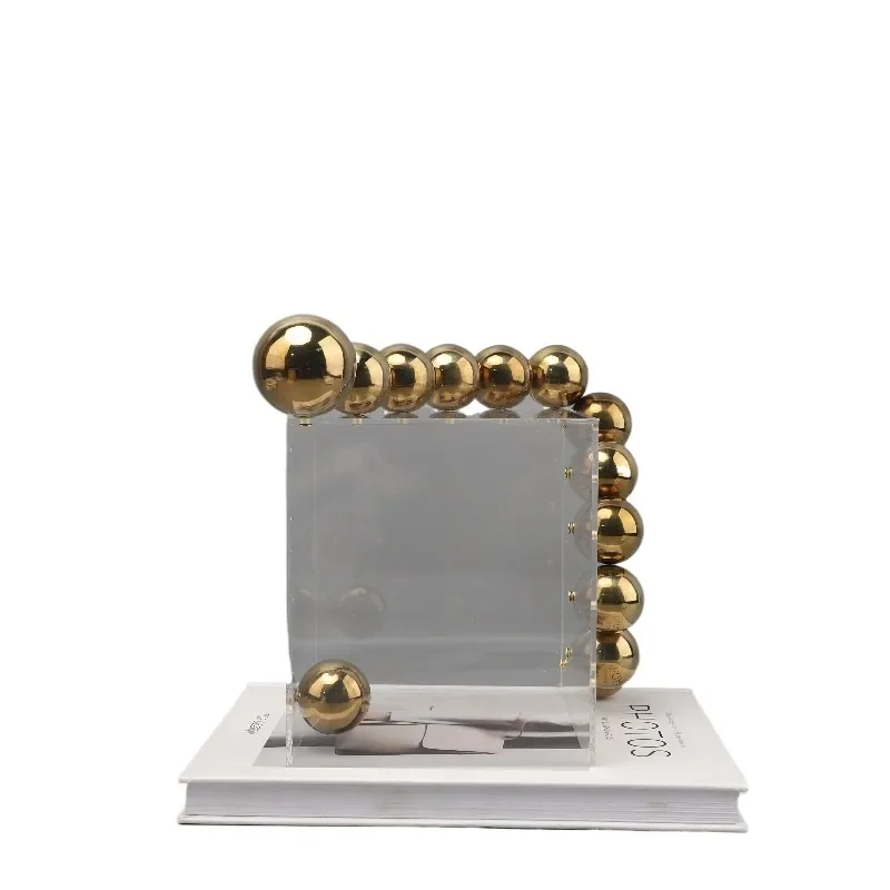Nordic Creative Acrylic Metal Cover Ball Ornament for Living Room Bedroom Entrance Hotel Model Room Home Decoration