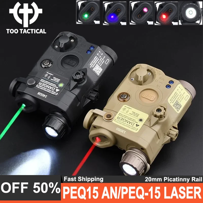 

WADSN PEQ15 AN/PEQ-15 AR15 Airsoft Red Green Blue Dot Flashlight Wadsn IR Laser Sight+White Weapon Scout Light LED Weapon Light