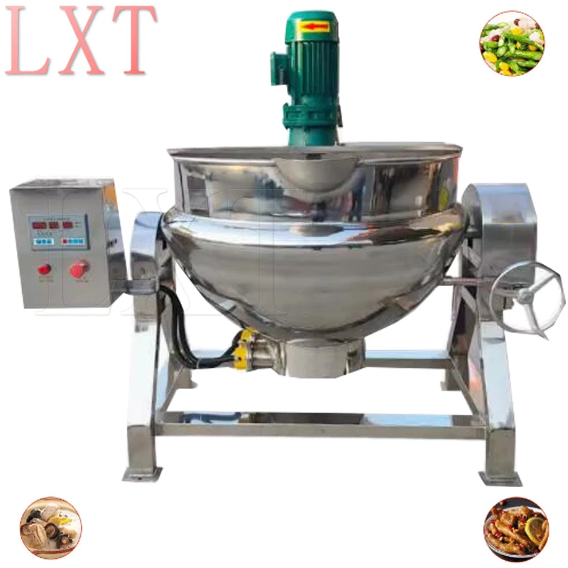 

Industrial Steam Heating Sandwich Boiler Electric Tilt Fruit Jams Mixing Machine Jacketed Kettle Cooker Pot