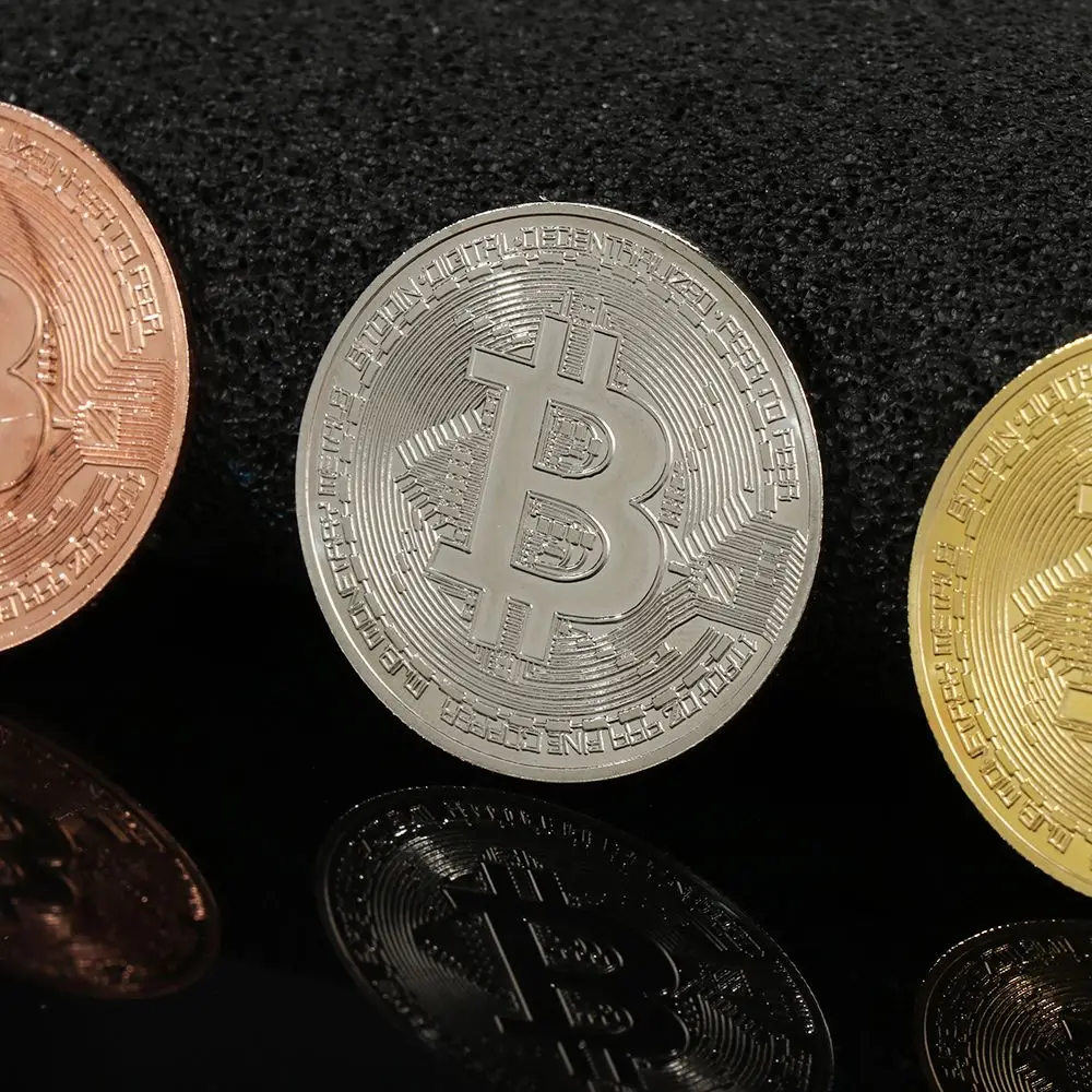 1PC Decoration Crafts Metalen Antieke Imitatie Non-currency Coins Home Vergulde Art Collectible Bitcoin Coin