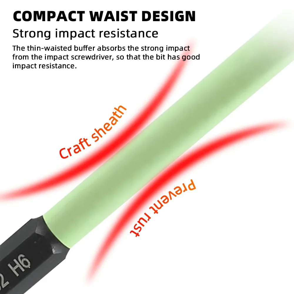 10 pçs magnético s2 aço allen chave de fenda bits 1/4 polegada liga de aço hex chave broca conjunto 100mm hex-shank impacto chave de fenda bit