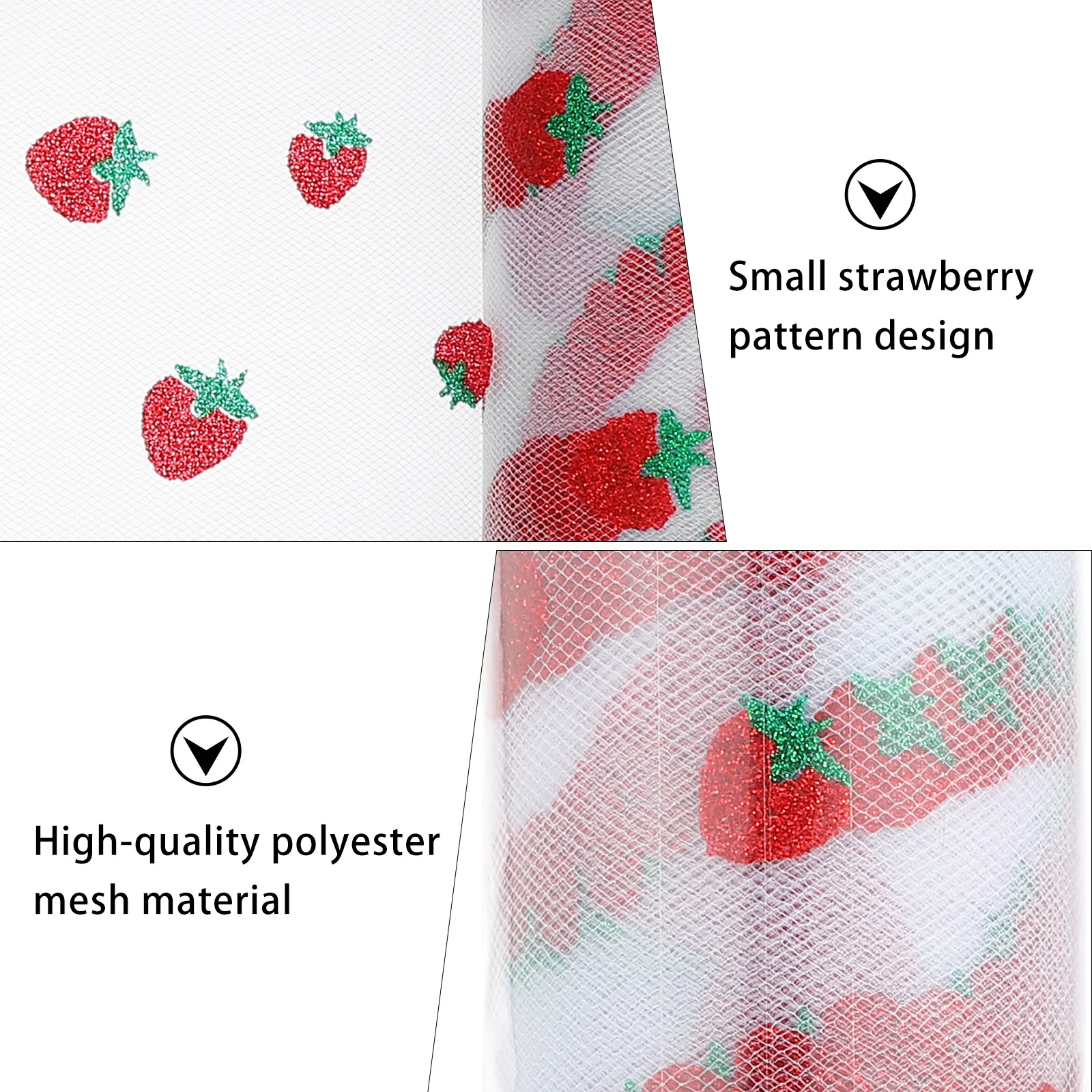 1 pçs 1 rolo de malha tecido morango padrão fio para roupas decoração material projetos artesanato pano fundo