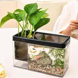 mini fish tank Betta Aquarium Transparent Aquarium Fish Tank  landscape creative small tropical fish tank Fish Bowl Organizer