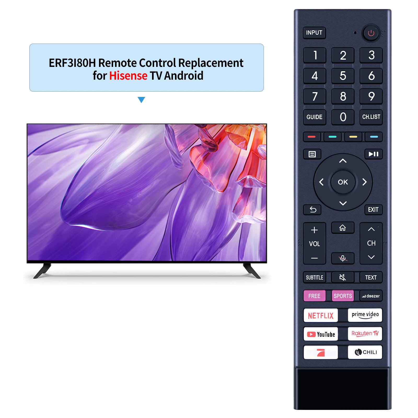 Remote control ERF3I80H(0012) for Hisense TV