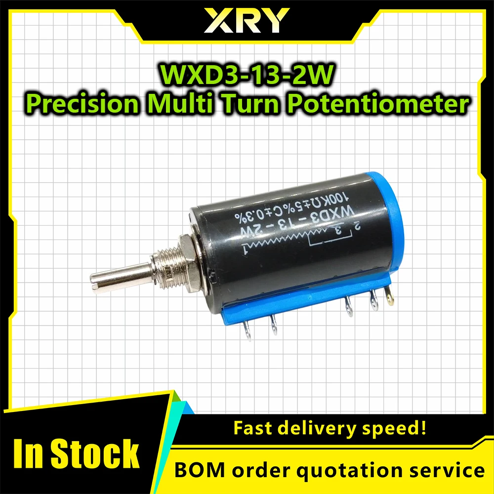2W Precision Multi-Turn Potentiometer (WXD3-13, 1PC): 100Ω-100KΩ – Industrial Control System Compatible