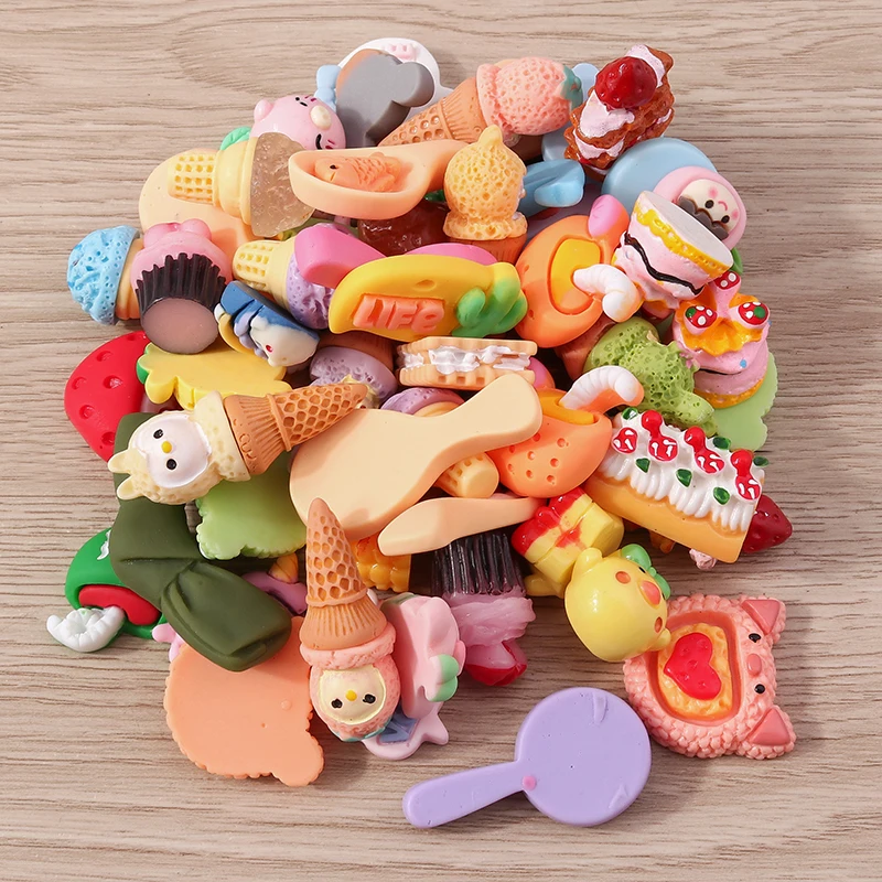 Tusember 10 Stück/Set Niedliche Kawaii Lebensmittel-Anhänger Eier Kuchen Eiscreme Flache Anhänger für Schmuckherstellung Ohrringe Halsketten Zubehör – Detail 3