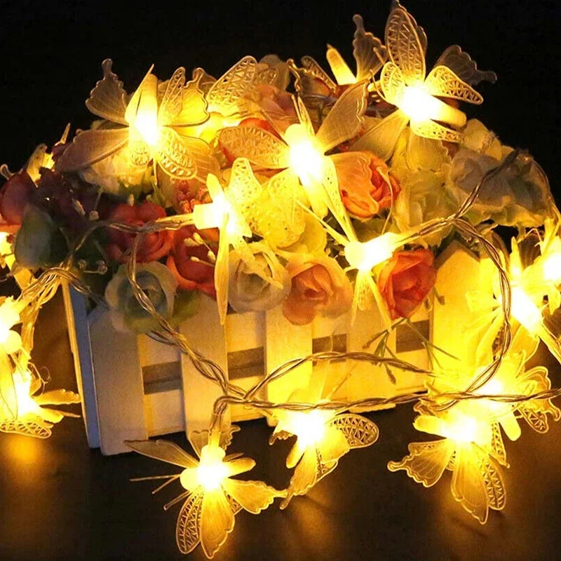 Camping Lichterkette bunte LED Schmetterling Atmosphäre Licht Dekoration im Freien bunte Lichter Schlafzimmer Wohnzimmer Lichterkette