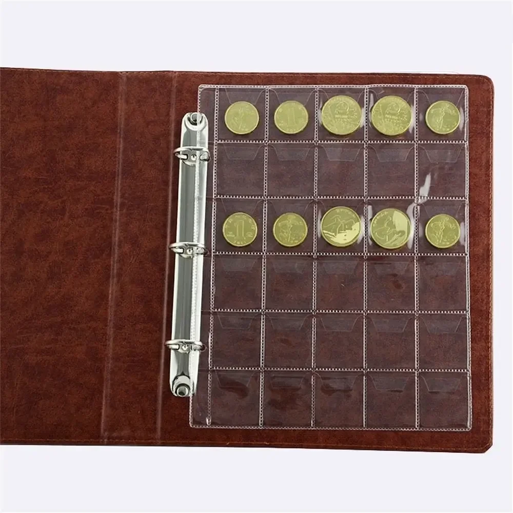 1 Sheet 30 Pockets Classic Coin Holders Folder Pages Sheets For Storage Collection Album Photo Album Clear Storage Organizer Bag