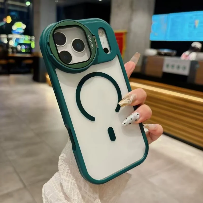 Capa de carregamento magnético sem fio minimalista, cor sólida, para iphone 17 pro max 16 15 14 13 12 11 plus air, capa de lente com buraco grande