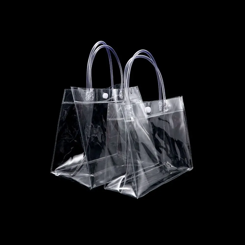 

Gift Tote Bags Friendly Snap Environmentally Purse Handbag PVC Transparent Plastic Bag