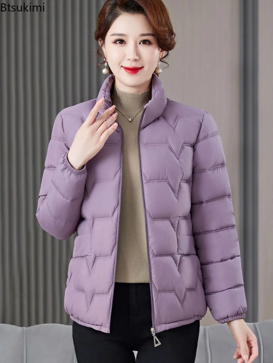 Women Cotton-padded Jacket Short Coat Winter Stand-up Collar Light Down Cotton Coats Female Parka Thicken Warm Top Slim Overcoat