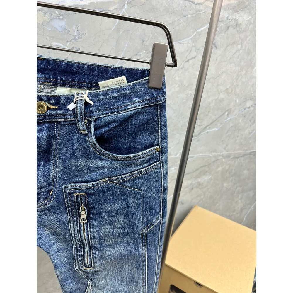 Fashion Designer Men Jeans Retro Stretch Slim Fit Painted Ripped Jeans Men Korean Style Vintage Casual Denim Pants cargo pants