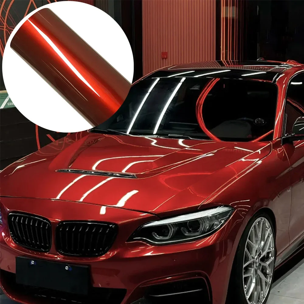 Liquid Metal Volcano Red Car Sticker Wrap Film  Color Change Vinyl Film PET Bubble Free Wrapping Decal Car Sticker Interior