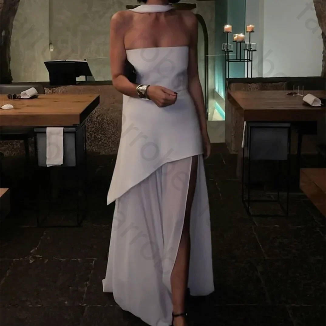 

Customized Elegant Prom Dress A Line Sleeveless Slit Evening Dresses Exquisite High Quality Occasion Formal Party Gown for Women