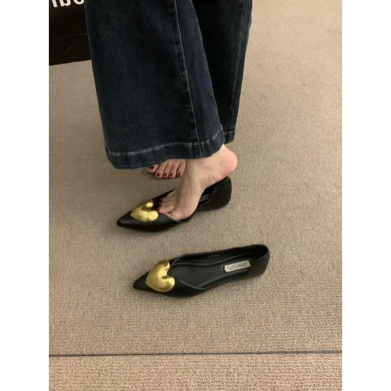 

Элегантные черные туфли на плоской подошве для женщин, новые весенне-осенне-зимние удобные туфли во французском стиле с мягкой подошвой для поездок на работу