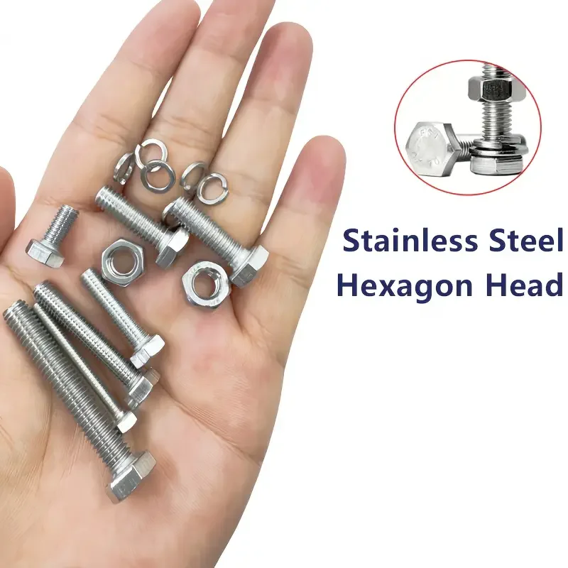 520pcs Stainless Steel Hex Head Bolt And Nut Combination Kit - M3/M4/M5/M6 Assorted Bolts Nuts And Washers Kit, Heavy-Duty Full