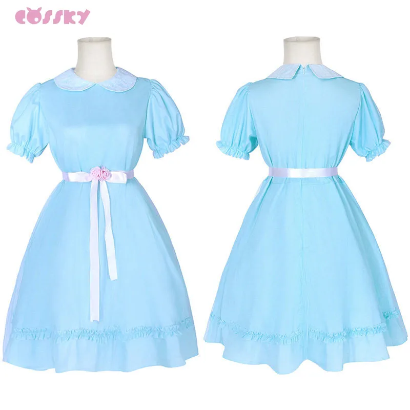 

2022 New Cossky Movie Shining Kids Girls Cosplay Costume Grady Twin Daughter Lisa Louise Halloween Adult Women Lolita Dress